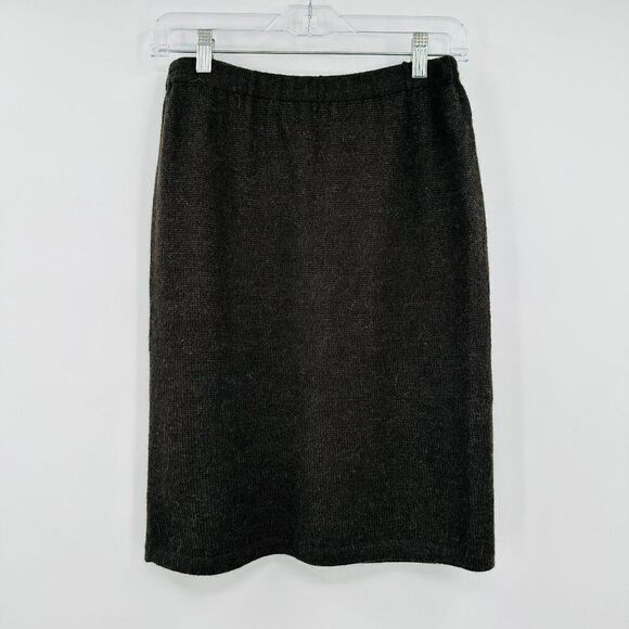 Peruvian Connection Size Small Dark Olive Green 100% Alpaca Knit Sweater Skirt - Picture 1 of 5